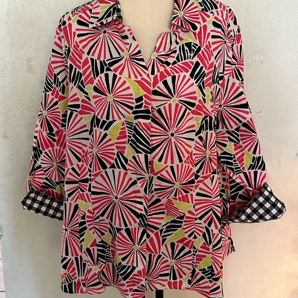 Foxcroft plus size 20W button down shirt 100% cotton - Picture 9 of 9